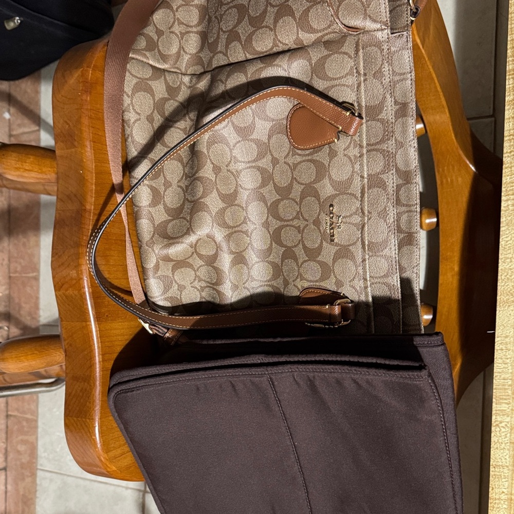 Coach Tan and Brown Signature Tote